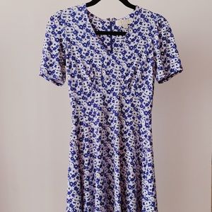 Michael Kors Purple & White Carnation Jersey Dress